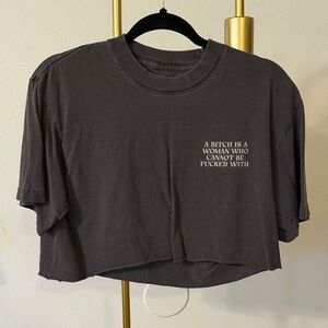 Bold Black Graphic Crop Top